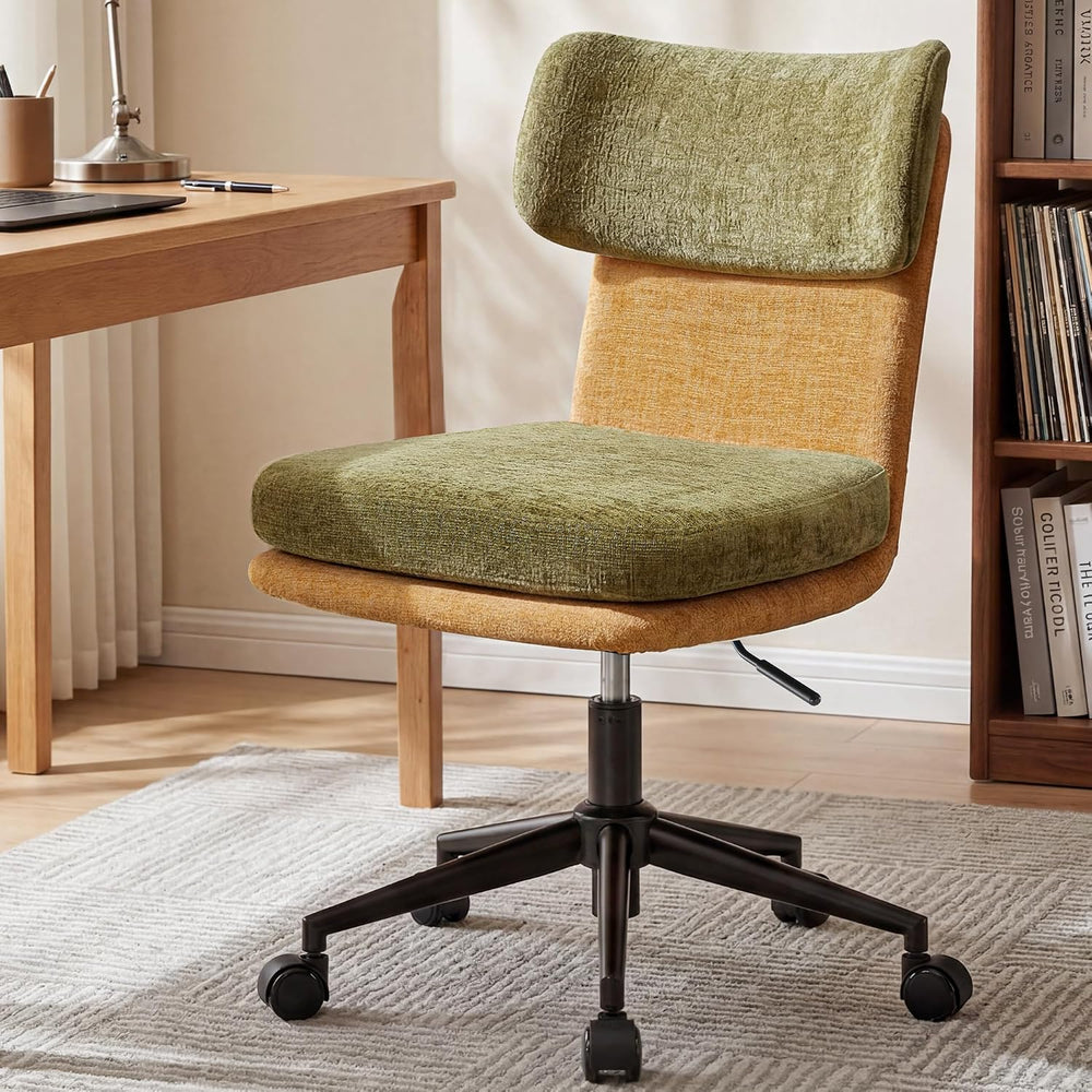 COMHOMA Home Office Desk Chairs with Ergonomic Curved Backrest, Mid Century M...