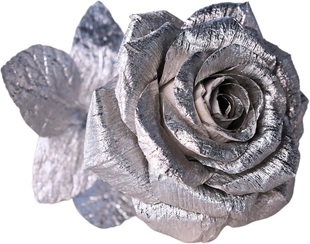 Camellia Bees 10th for Her Him - Handmade Aluminum Paper Rose, Tin Anniversar...