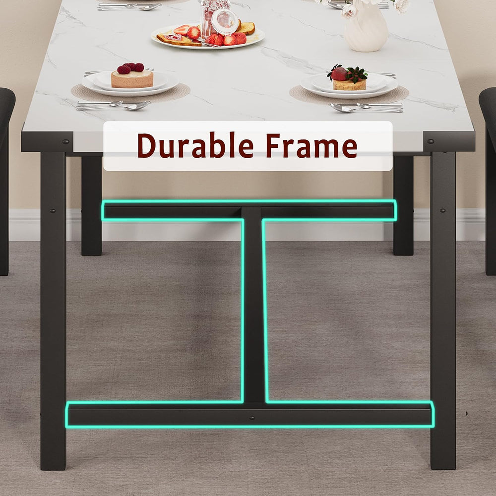 Garvee 63 in Extendable Dining Table Set for 4-6 People, 3-Piece Kitchen Tabl...