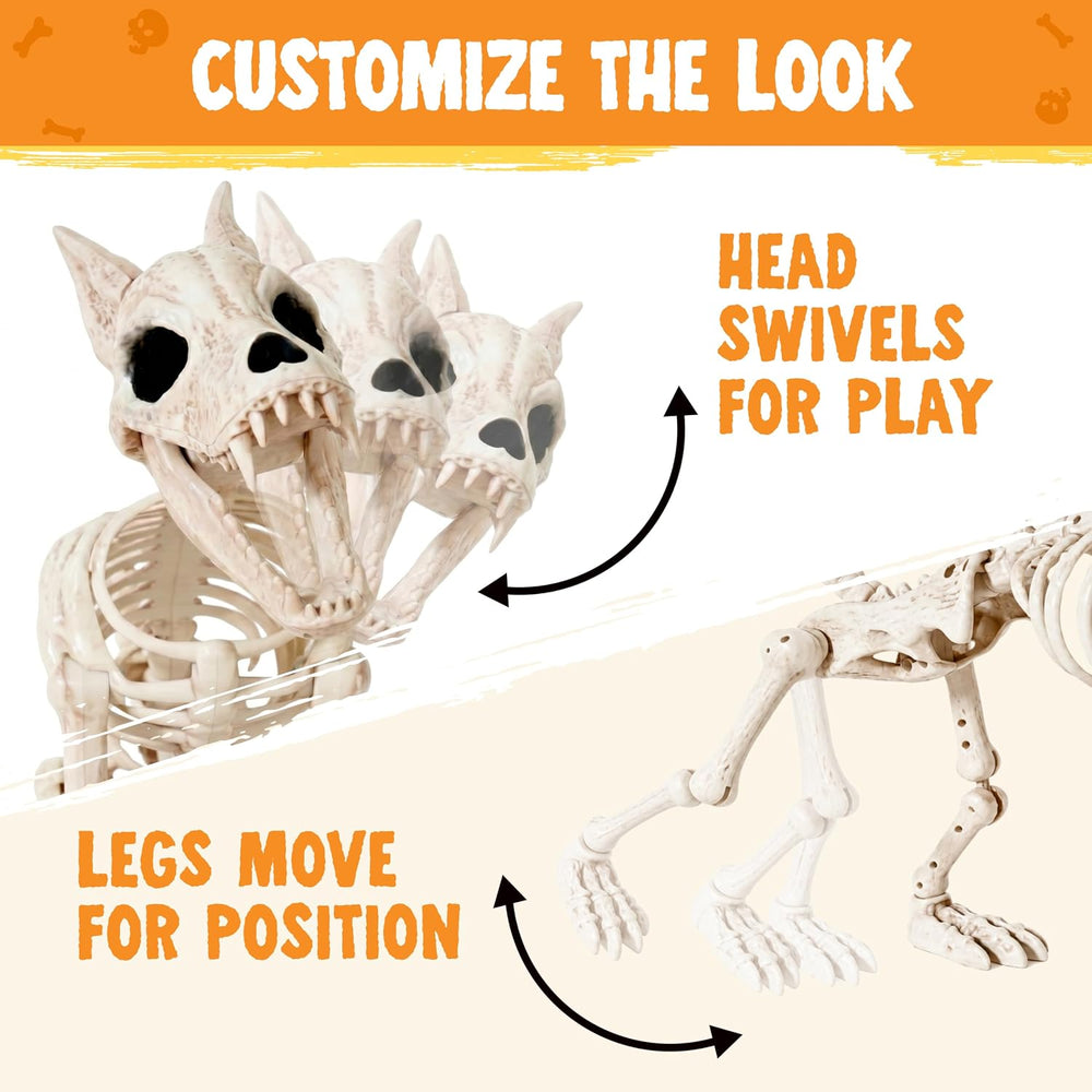 JOYIN 34โ Wolf Skeleton Halloween Decoration, Plastic Animal Skeleton with Mo...