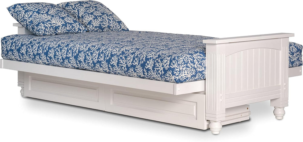 White Cottage Storage Drawers Wooden Futon Frame - Full