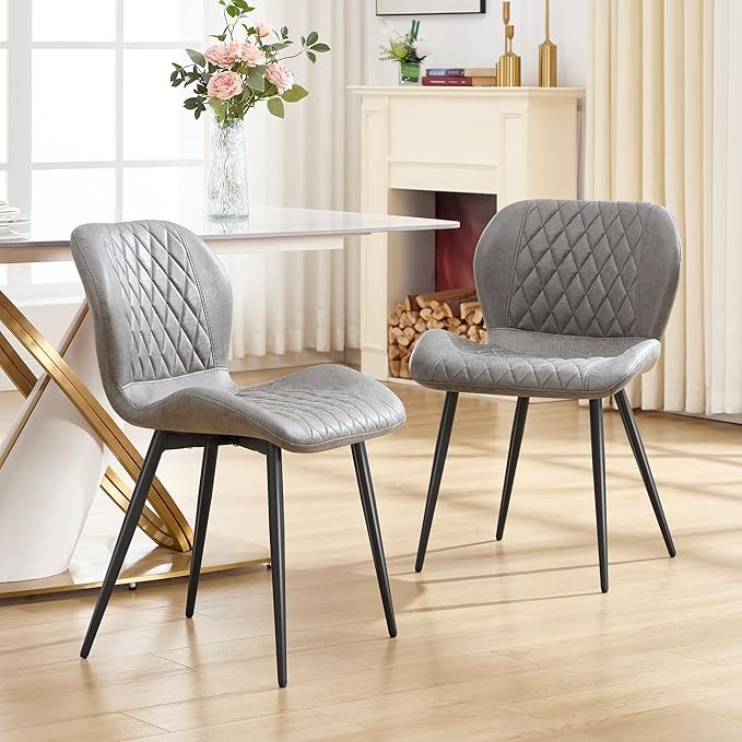 Dining Chairs Set of 8, Comfy Modern Dining Chairs with Thick Cushions, Uphol...