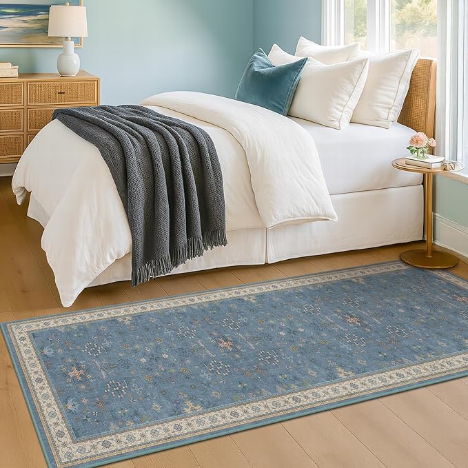 Light Blue 2x7 Washable Kitchen Runner