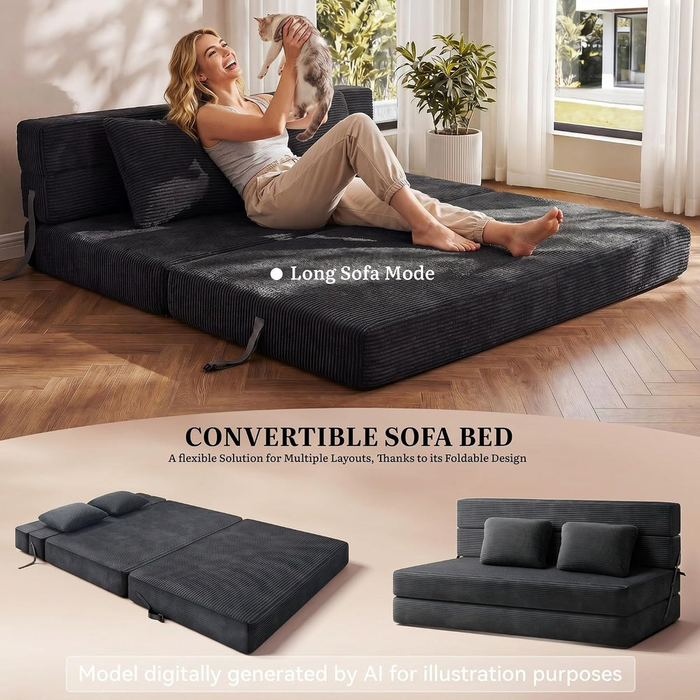 Convertible Sofa Bed,Loveseat Folding Floor Futon Sleeper Sofa Couch Bed