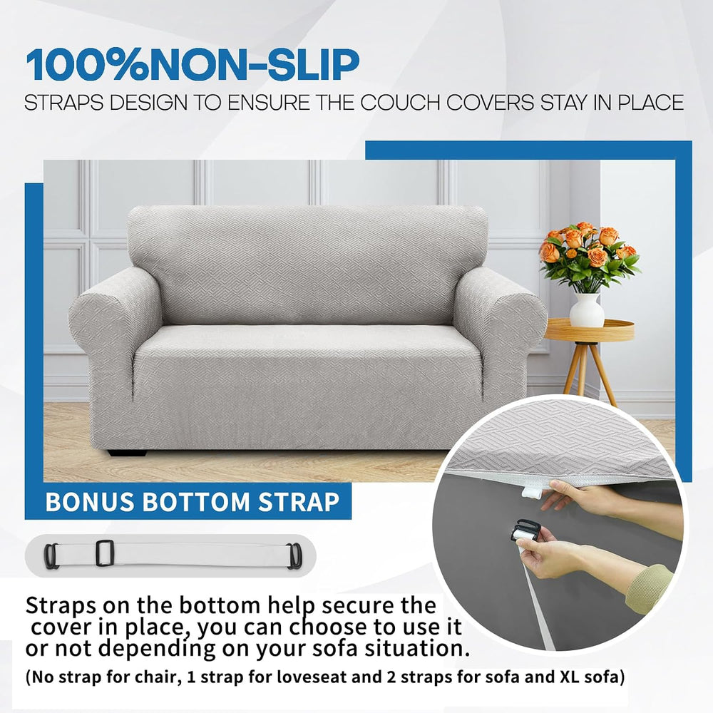 XINEAGE Stretch Jacquard Loveseat Cover, Non Slip Sofa Slipcover for Dog