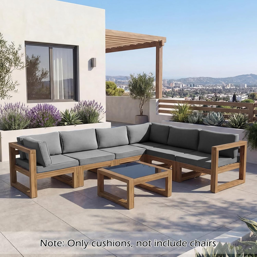 HOMREST 4" Thick Outdoor Replacement Cushions, Water-Resistant Patio Sea...