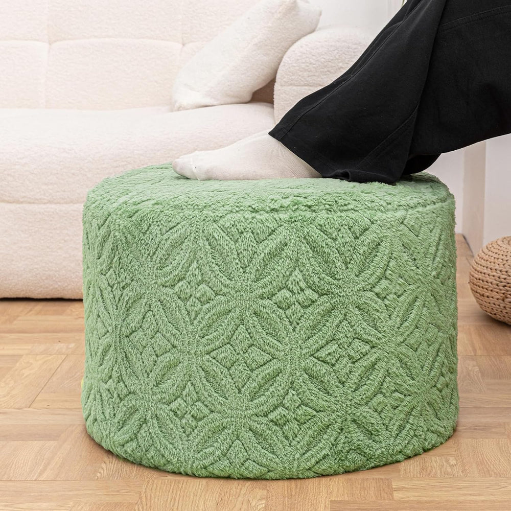 Plush Multi-Functional Ottoman Pouf – Ergonomic Ottoman Foot Rest with Space-...
