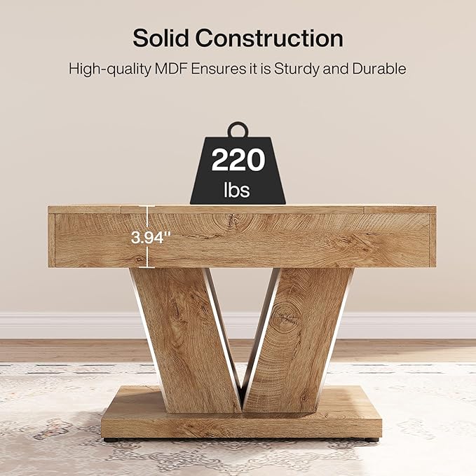 Tribesigns Square Coffee Table, Wood Center Table for Living Room, 31.5"...