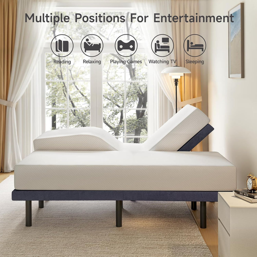 ONBRILL Twin Adjustable Bed Frame with Wireless Remote, 3 Massage Modes