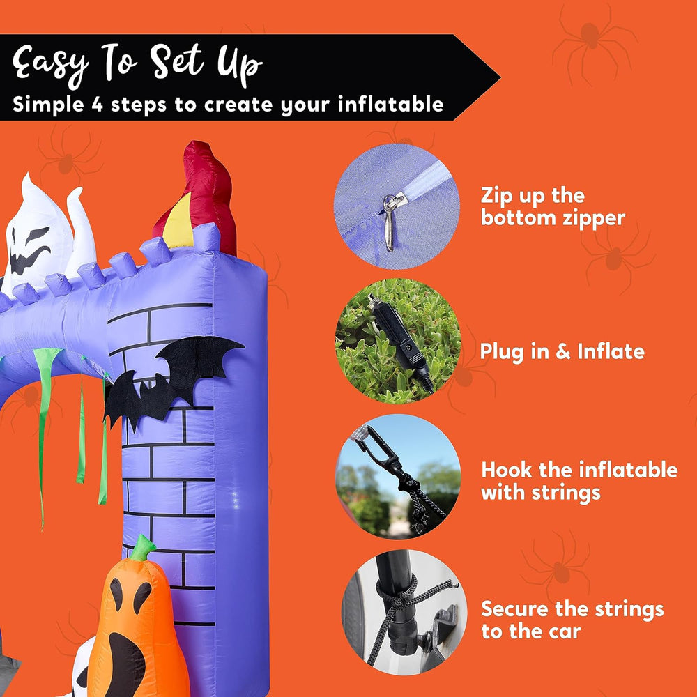 Joiedomi 6 ft Halloween Inflatable Outdoor Decorations, Trunk or Treat Car De...
