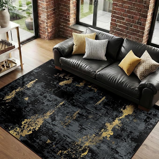 Washable Area Rugs 8'x10' Non-Slip Modern Abstract Soft