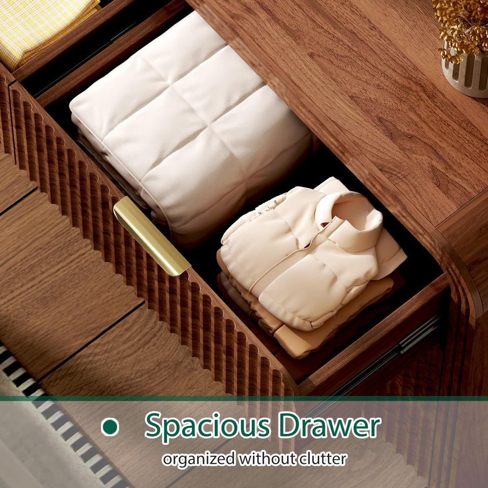 Ieejdn 55.12" Modern Chest of Drawer, 8 Deep Drawers,Clothes Organizer,L...