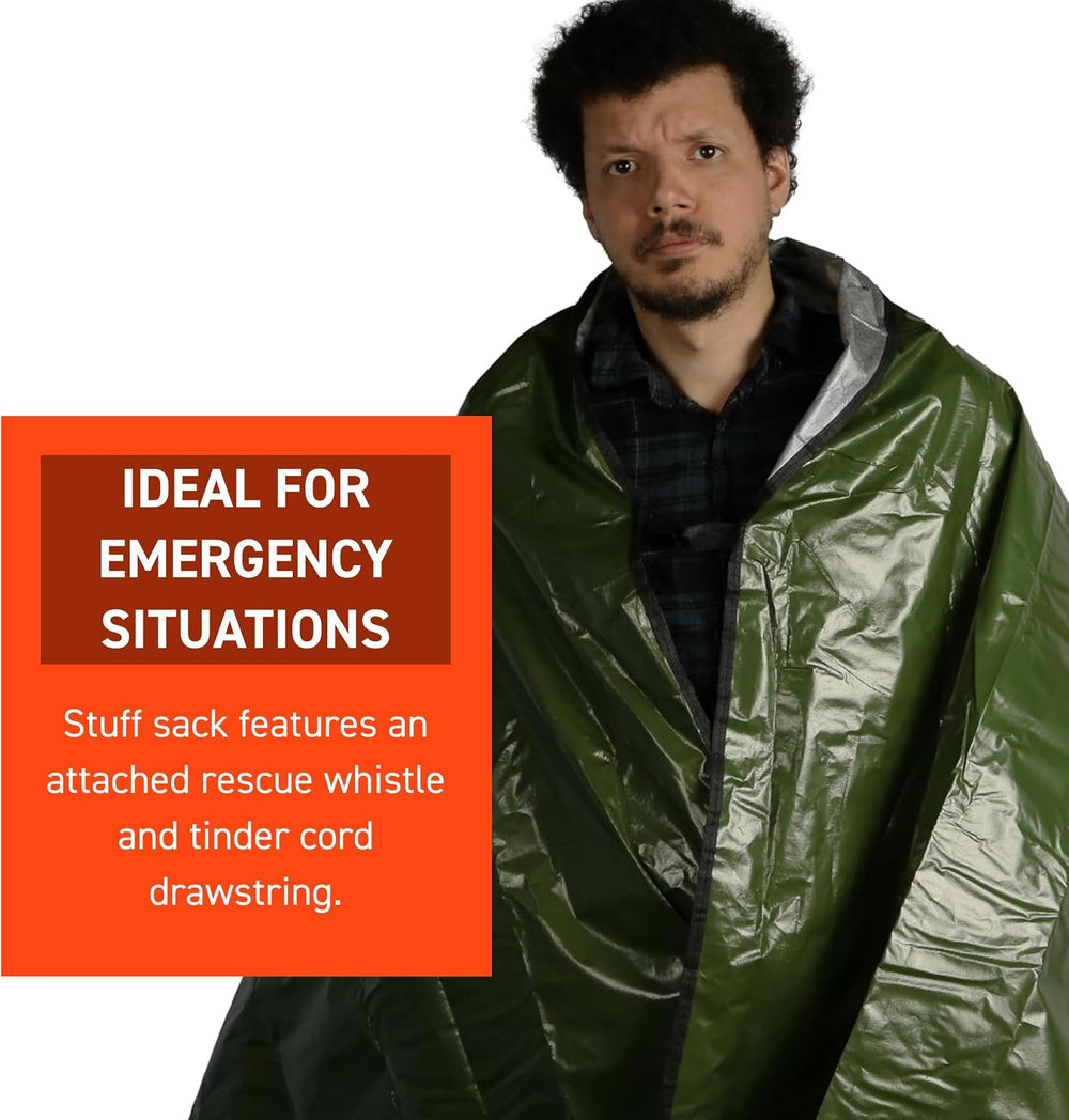 SOL Sport Utility Blanket, Reflects 80% Body Heat, Green, 83" x 60"