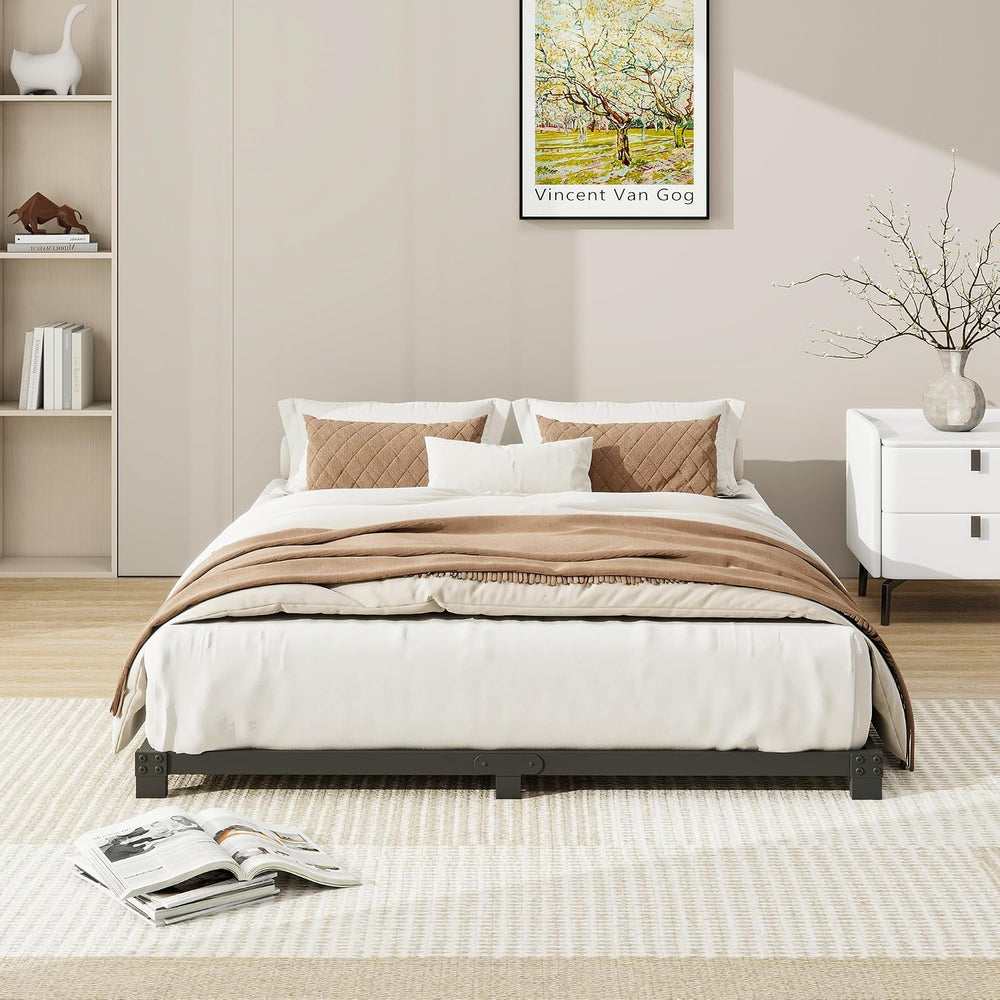 3 Inch Bed Frame Full Size Low Profile, Full Heavy Duty Platform Bed Frame No...