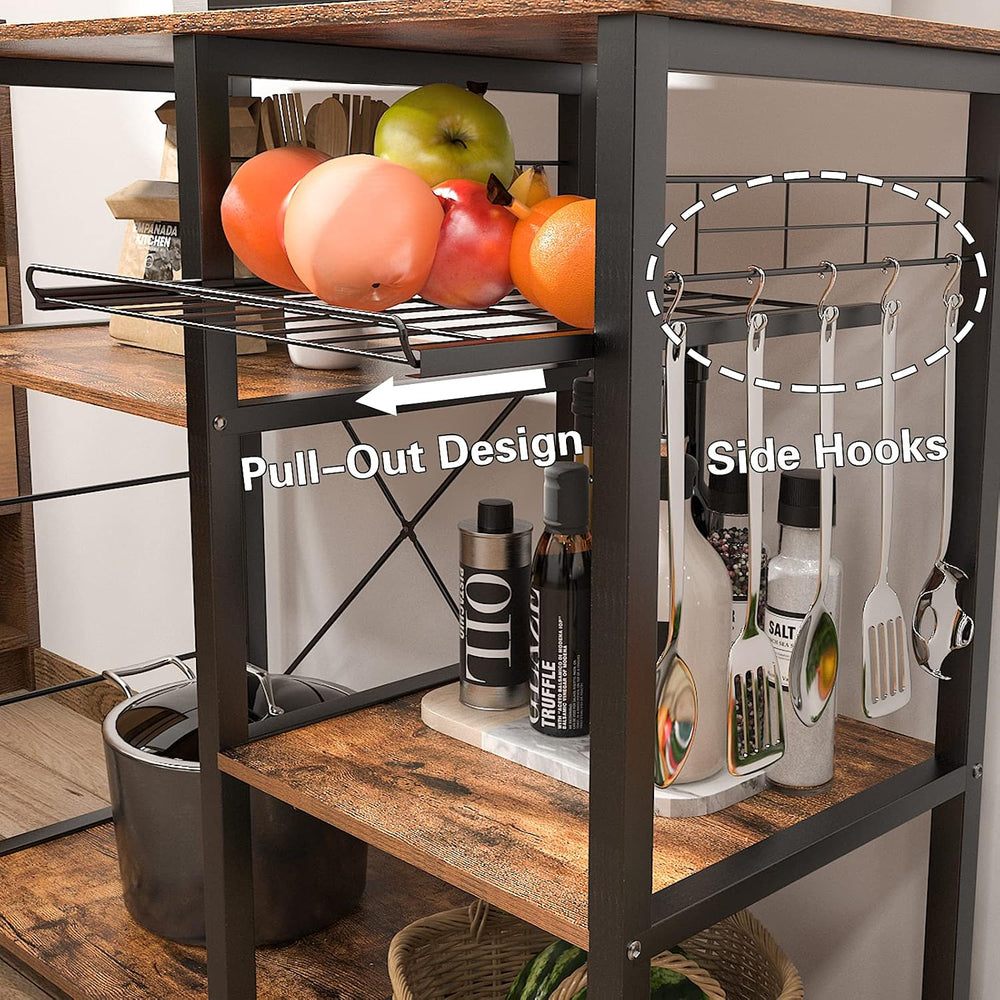 DlandHome Kitchen Bakers Rack with Storage Stand for Kitchen, Industrial Kitc...