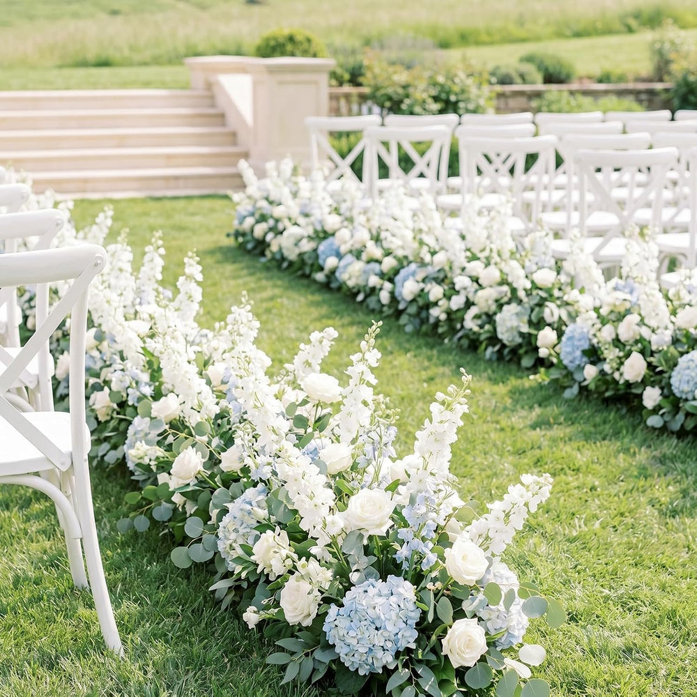 24Pcs White Delphinium Artificial Flowers Bulk 33.5" Long Stem White Flower