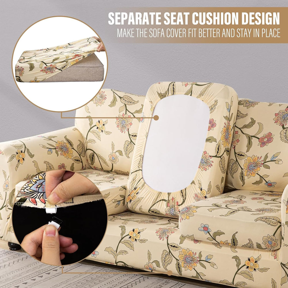 Lamberia Printed Sofa Cover High Stretch Sofa Slipcovers 2 Piece Armchair Sli...