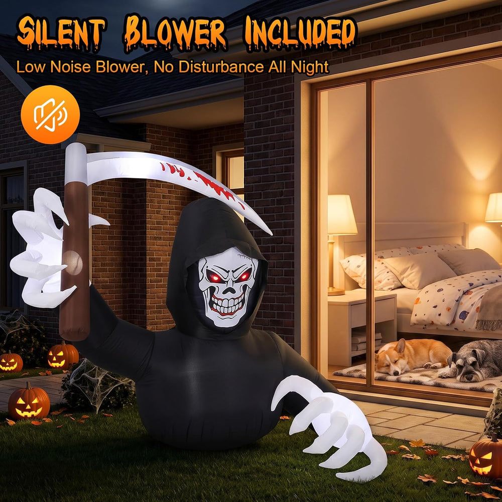 Luxspire 7.2FT Halloween Inflatable Outdoor, Inflatable Grim Reaper Decor