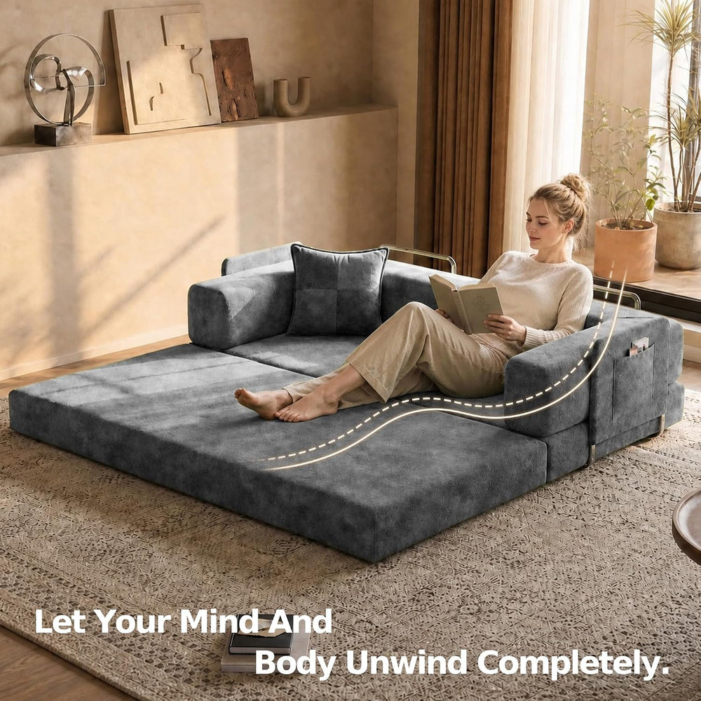 MoonSpeak 79" Convertible Sofa Bed, Boneless Couch for Living Room.