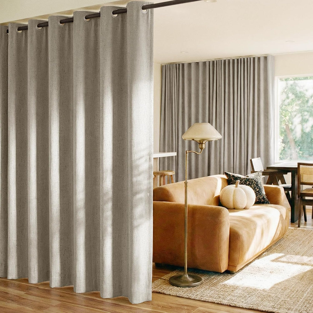 NICETOWN 100% Blackout Sliding Door Curtain, Beige, W100xL84, 1 Panel