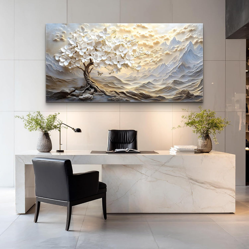 XIGUANGART Large Canvas Wall Art Mountain Landscape Farmhouse Floral Painting...