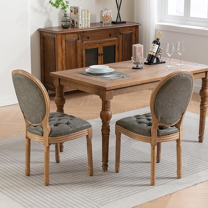 French Country Dining Chairs Set of 4, Olive Kitchen & Dining Room Chairs...