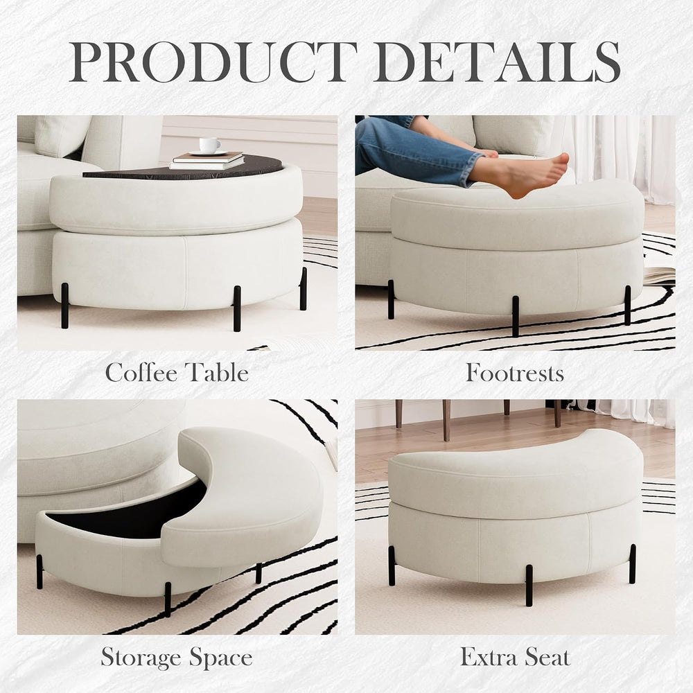 Aoiy & Wifon 50'' W Oversized Swivel Barrel Chair with Storage Ot...