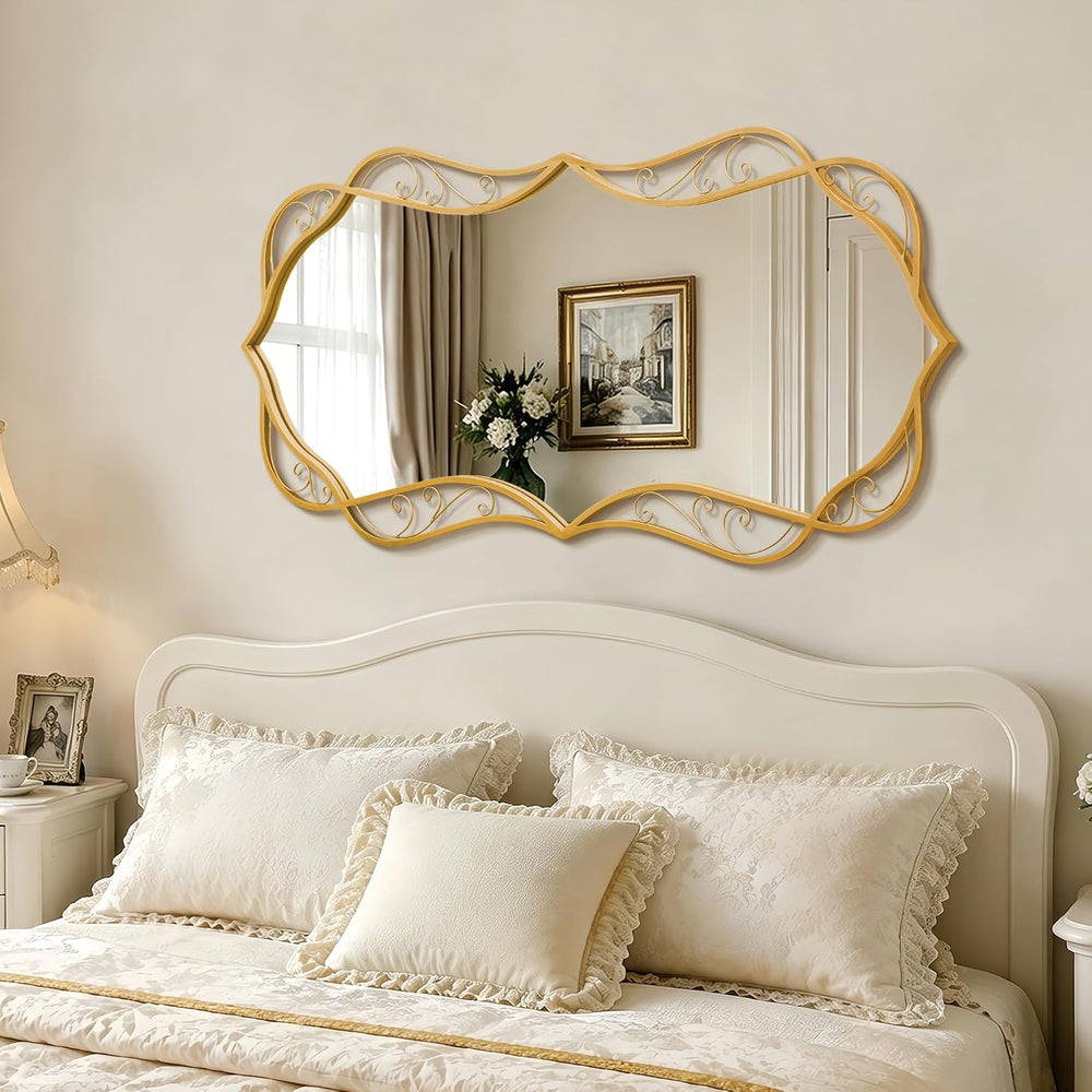 Besdomus Large Gold Wall Mirror: 24"x48" Bathroom Mirrors for Over ...