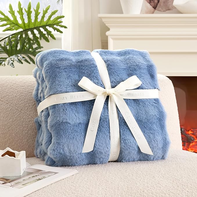 Cozy Bliss Faux Fur Bubble Throw