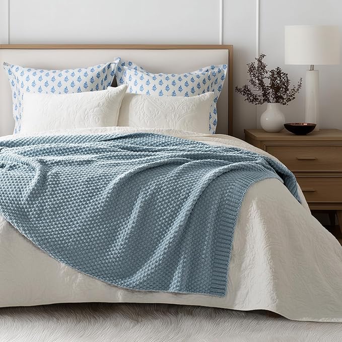 EVERGRACEHOME Chunky Chenille Knit Throw Blanket