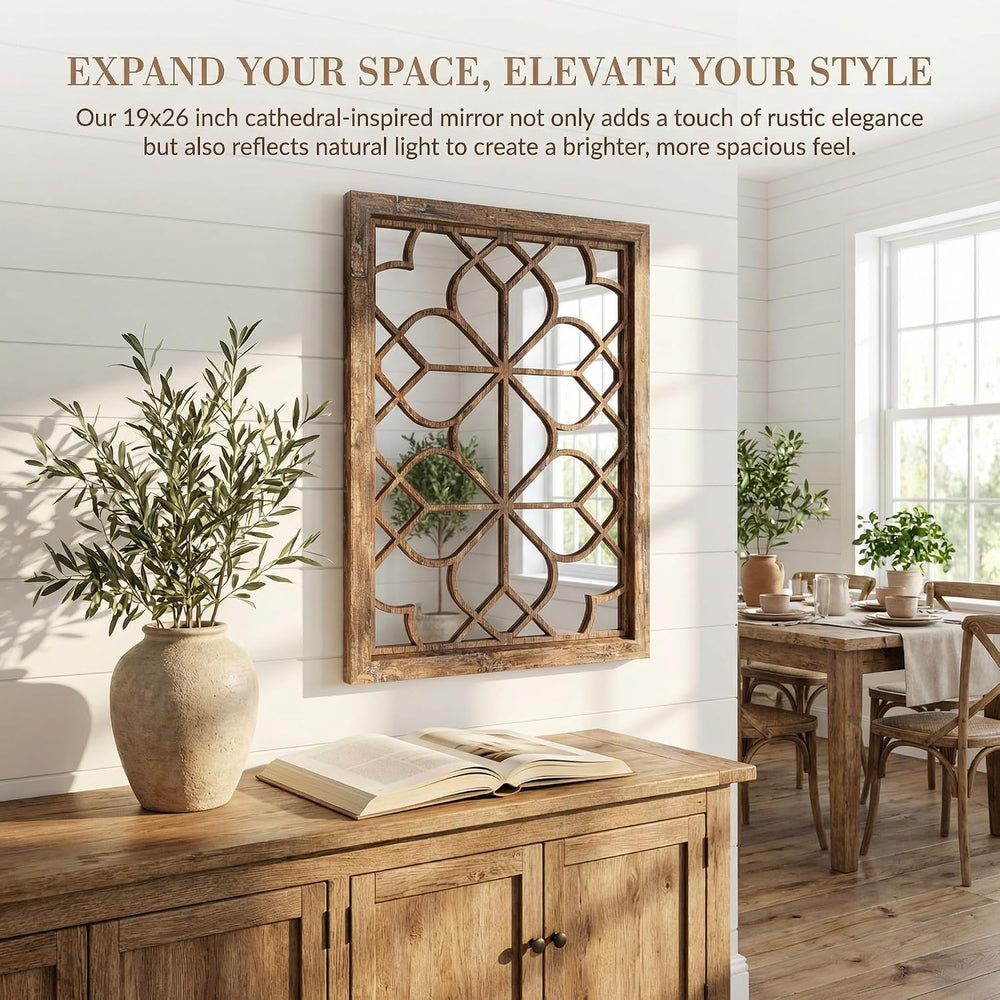 Set of 2 19x26 Inch Large Maroon Shatterproof Rectangular Wall Mirrors, Boho ...