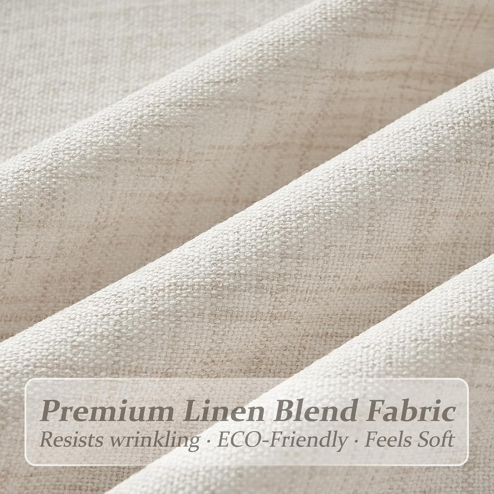 Birch Thick Linen 50 Inch Wide Viral Curtains 90 Inches Long for Sliding Glas...