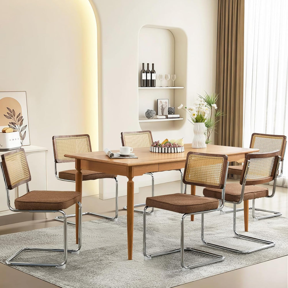 SoarFlash Linen Dining Chair Set of 2 Modern Upholstered Kitchen Chair with W...