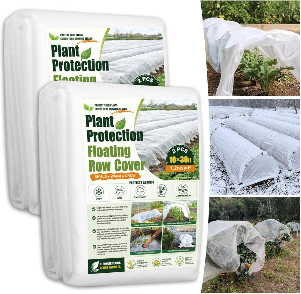 SPORTYOUTH 2Pack Plant Covers Freeze Protection 10x30Ft Floating Row Cover