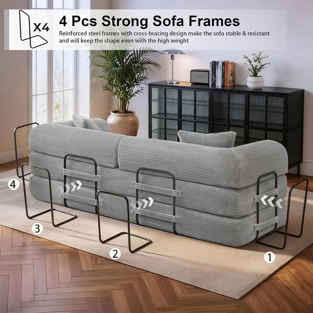 JJJ 89 inch Boneless Sofa Bed Sleeper Couch