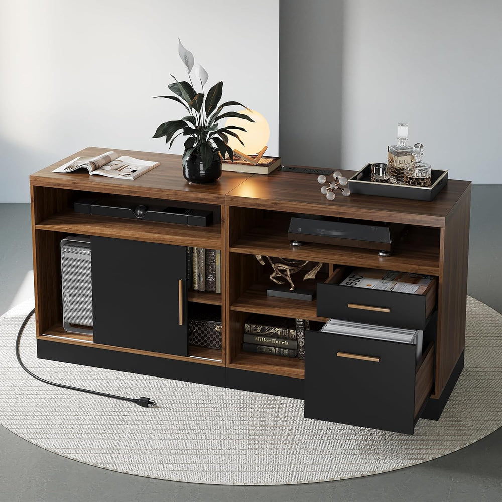 ModernMate 63" Lateral File Cabinet with Lock,2-Drawer Home Office Stora...