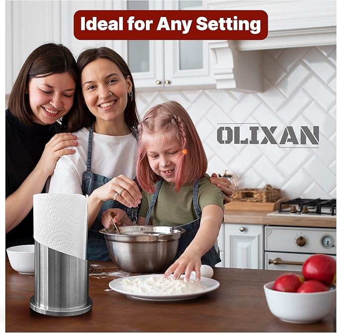 Stainless Steel Paper Towel Holder Countertop, Modern Spiral Cover Design