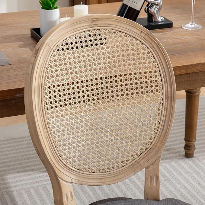 French Country Dining Chairs Set of 6,Farmhouse Upholstered Dining Room Chair...