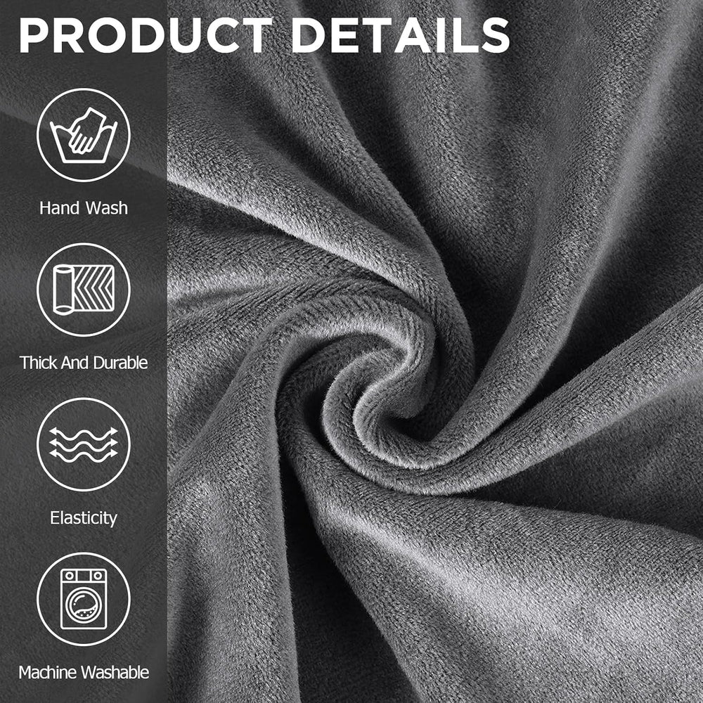 Peryiter 3 Pcs Couch and Loveseat Sofa Covers,Light Gray,Velvet