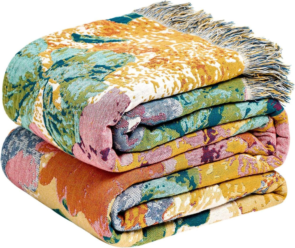 LUTBM Boho Throw Blanket for Bed 60"x80", All Season Cotton Couch B...