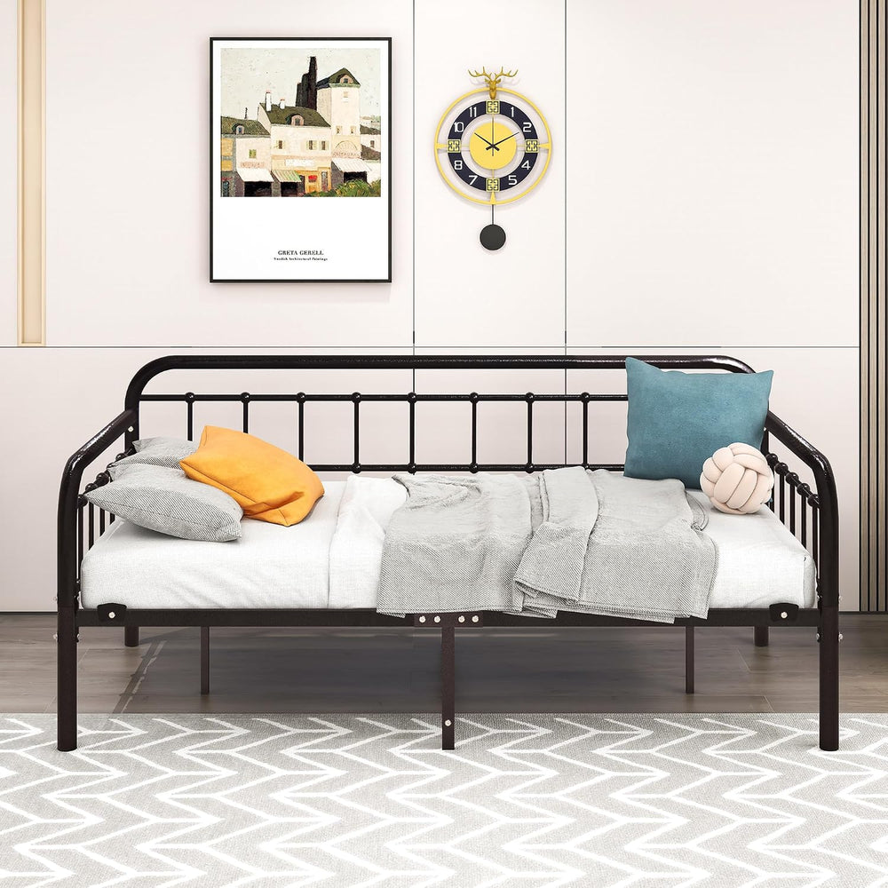 HOMERECOMMEND Metal Twin Daybed Frame for Living Room,Dark Copper
