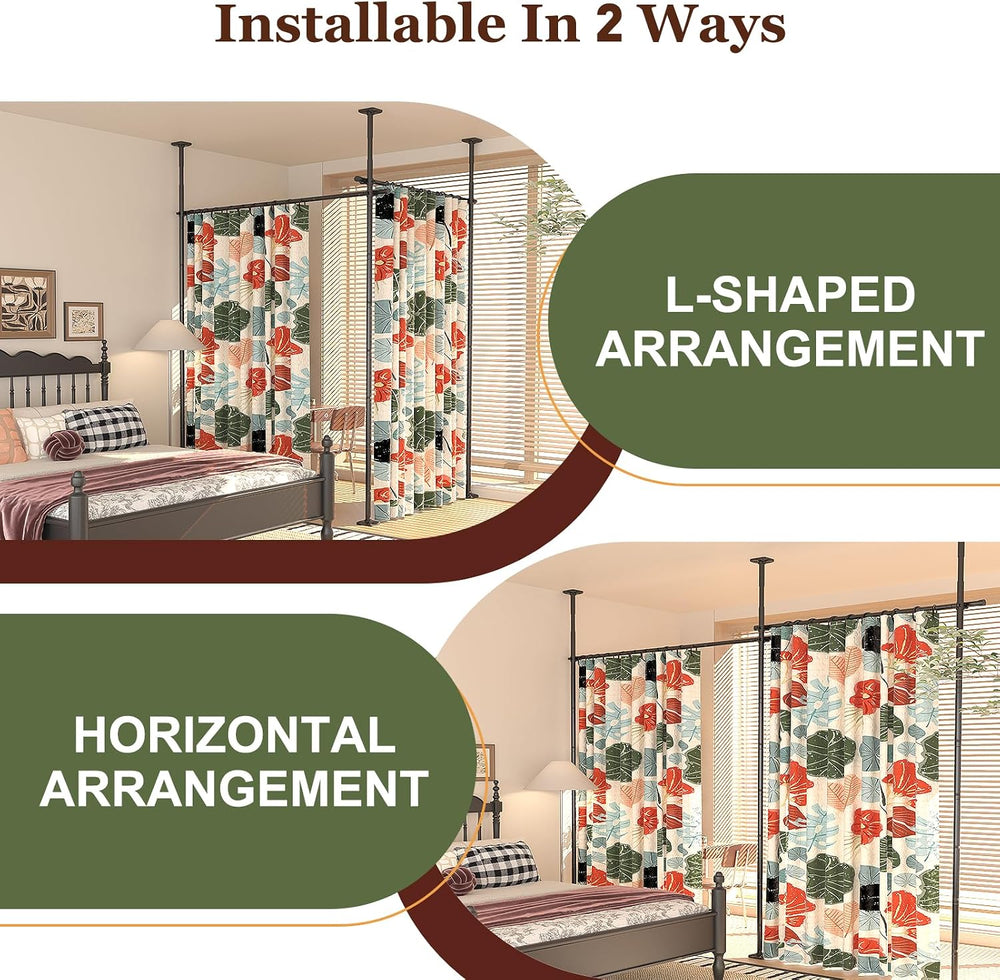 Goovilla Room Divider for Room Separation, 4-10ft(H) 28-114inch(W), Black