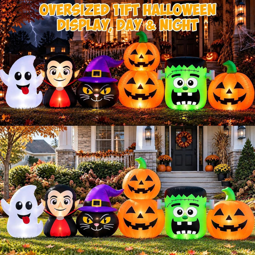 11 FT Halloween Inflatable Decorations Outdoor, Giant Blow Up Halloween Chara...
