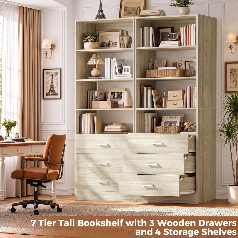 Aheaplus Closet Drawers Organizer System, 1.77FT Wood Closet System with 3 Dr...
