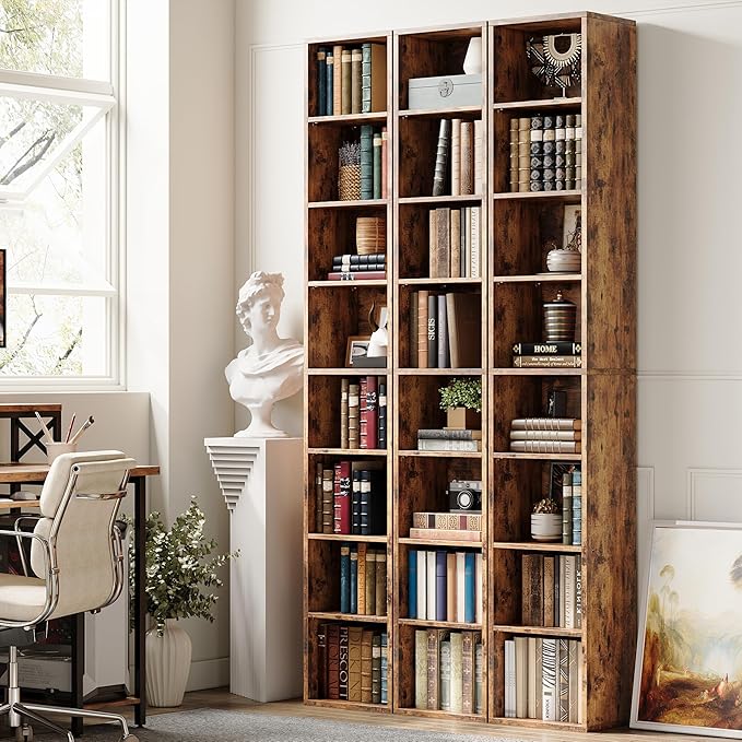 IRONCK Tall Narrow Bookshelf 8 Tiers, Compact Corner Bookcase, Easy to Match ...