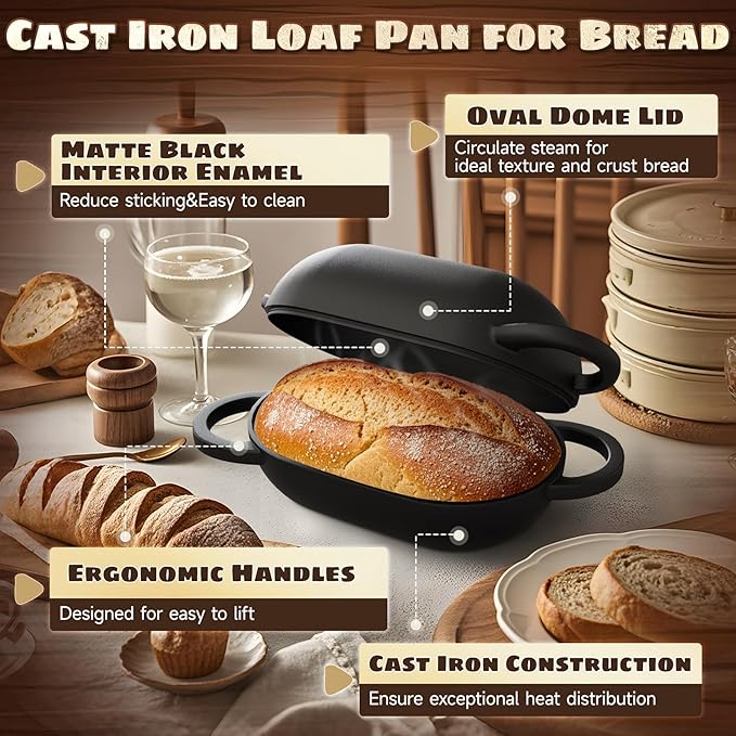 Enameled Cast Iron Oval Bread Oven