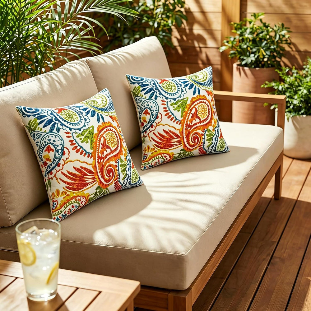 JMGBird Outdoor Patio Pillows Waterproof Outdoor Pillow Inserts Included