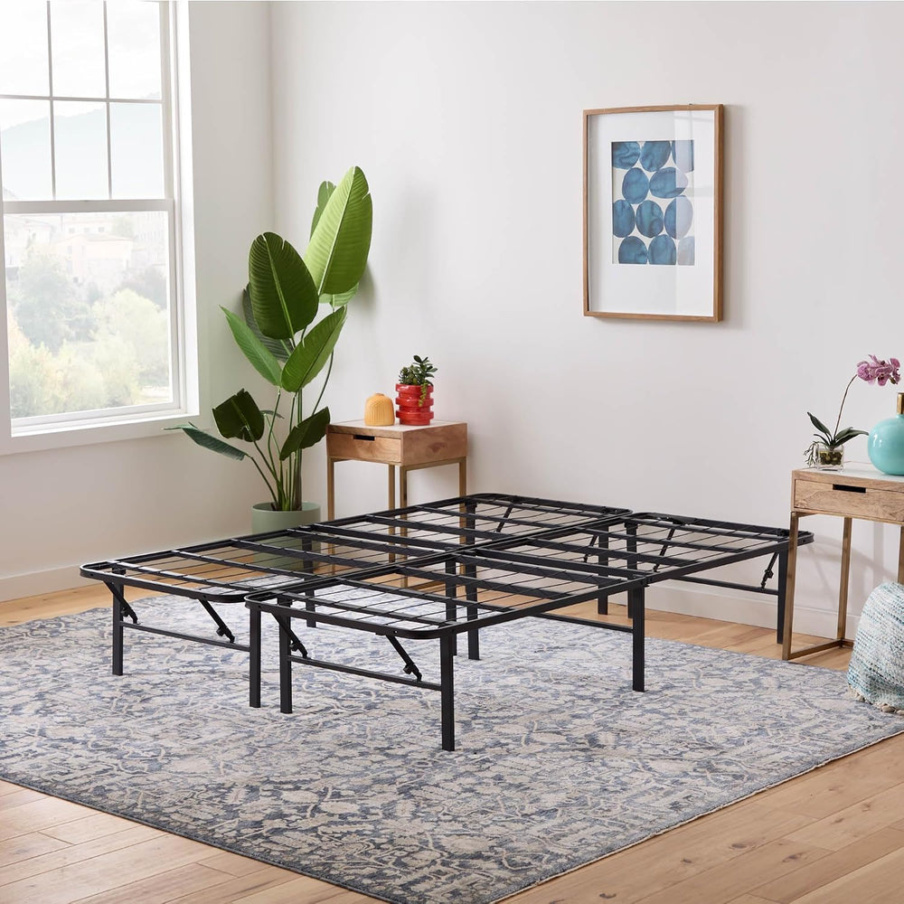 Linenspa 14 Inch Folding Metal Platform Bed Frame, Steel, Full Size