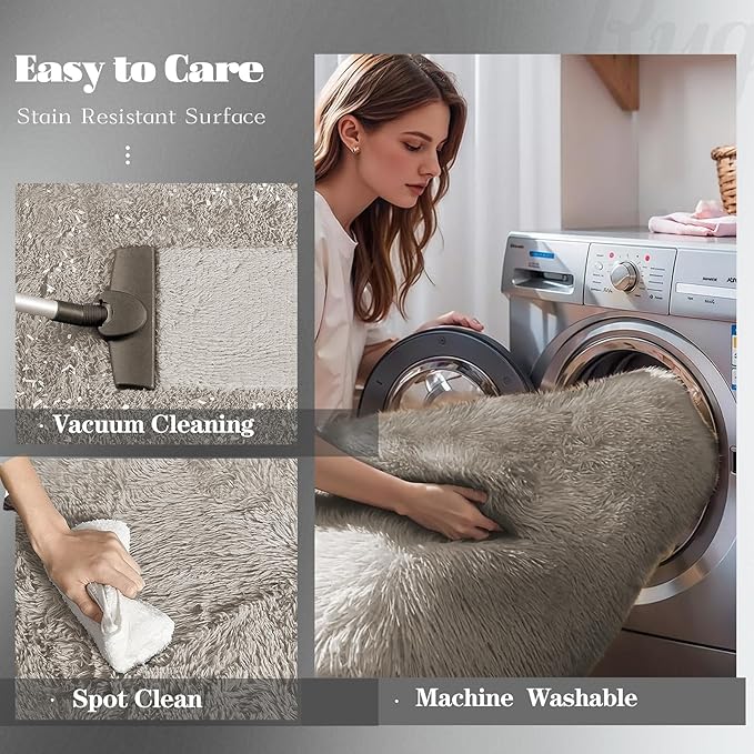 6x9 Area Rugs for Living Room: Fluffy Shag Soft Washable Rug Large Fuzzy Plush