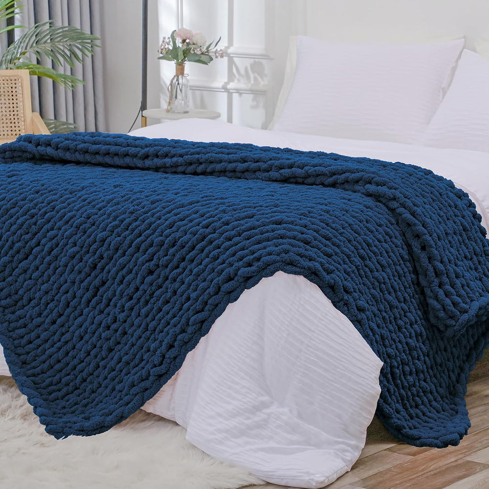Bigacogo Chunky Knit Throw Blanket